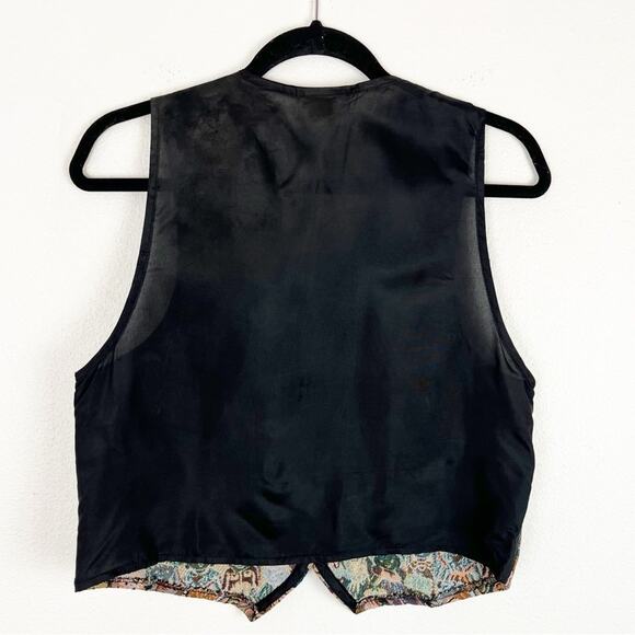 Vintage 90s Vest Tapestry Waistcoat International Children Around World Teacher - Picture 6 of 10